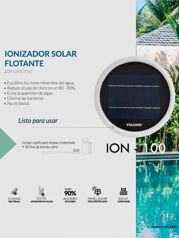 Ionizador Solar Flotante Hasta 100 m³ Vulcano - Ecológico