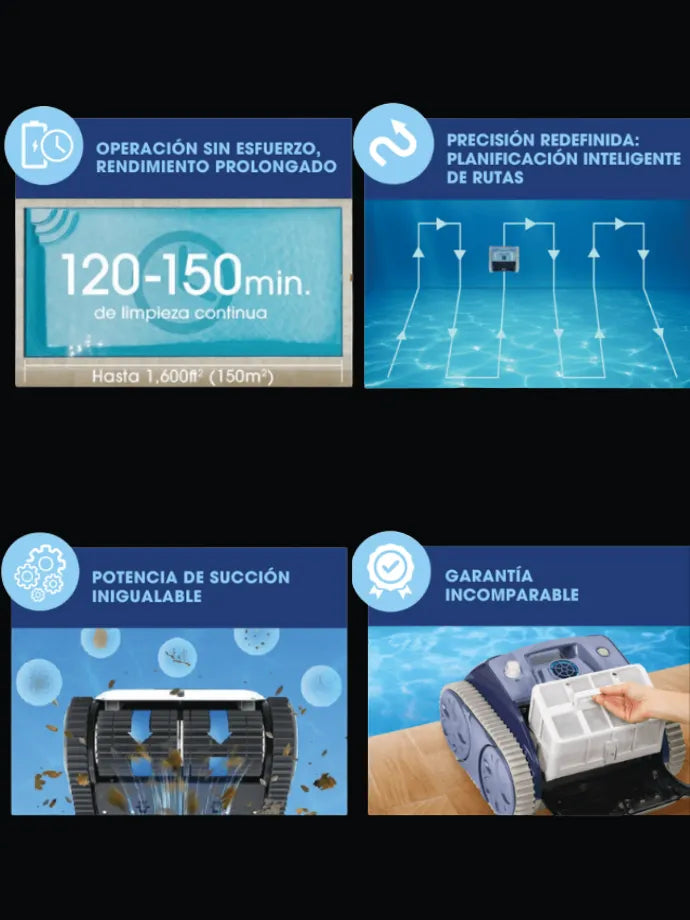 Robot Limpia Piscinas Inalámbrico AquaClean 1500 Pro